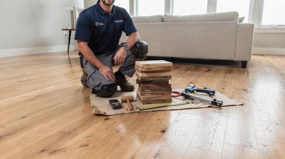 Hardwood Flooring Installer With Sample Hardwoods