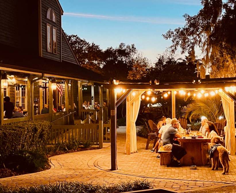 Outdoor Dining At Dusk At Orlando Tap Room
