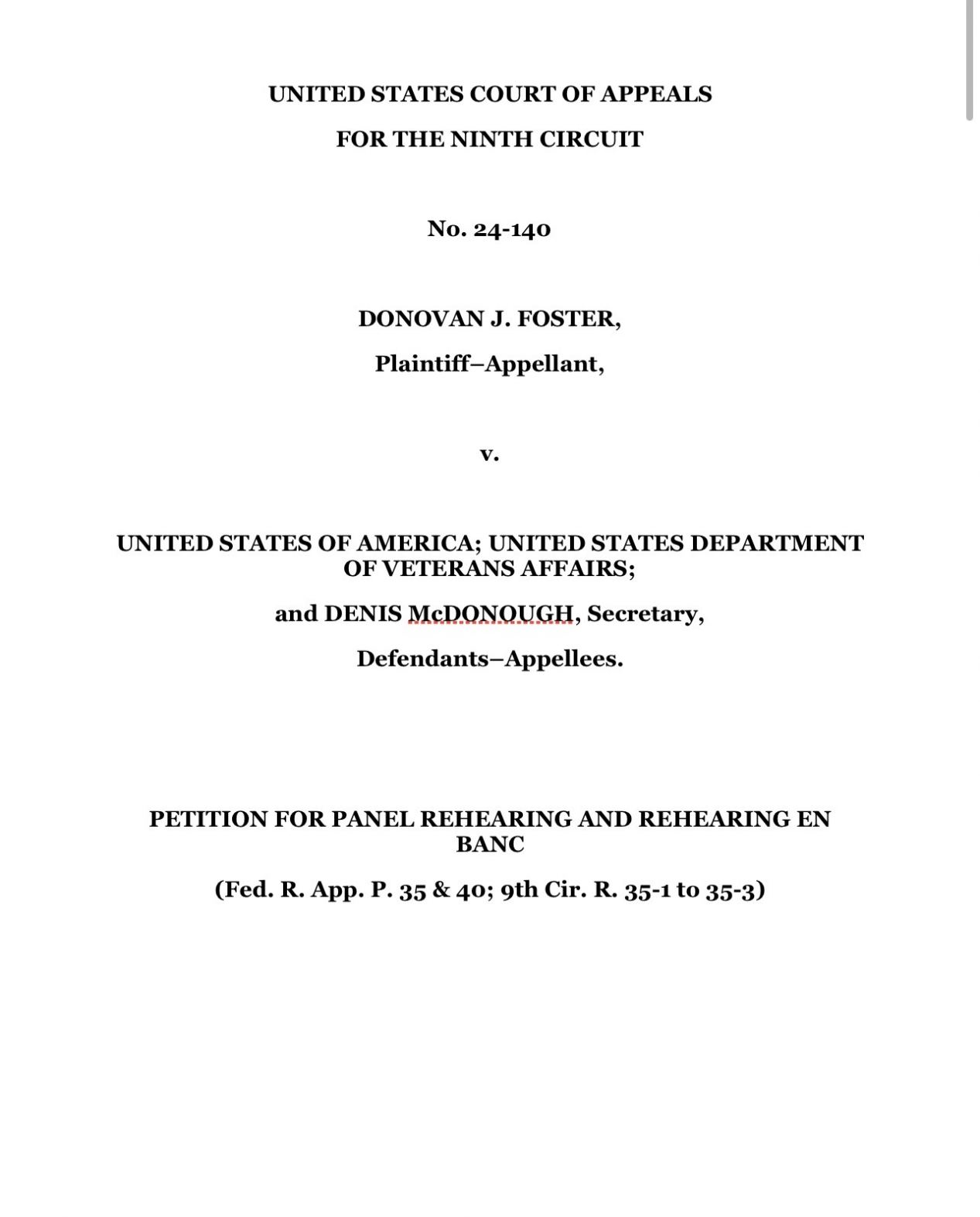 PETITION FOR PANEL REHEARING AND REHEARING EN BANC