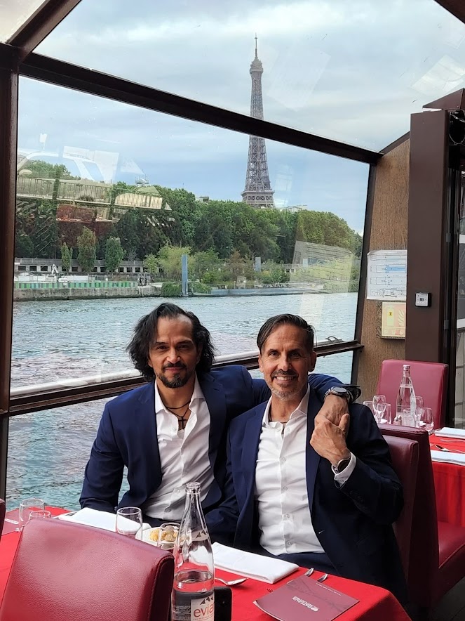 Sidow Sobrino with husband Richard in Paris, FR
